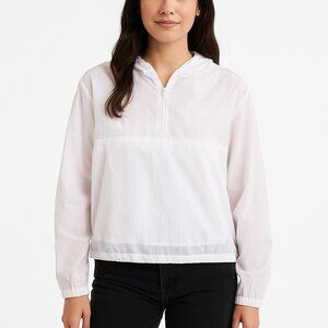 Thread & Supply Women's Pink White Hooded Windbreaker Jacket Size S